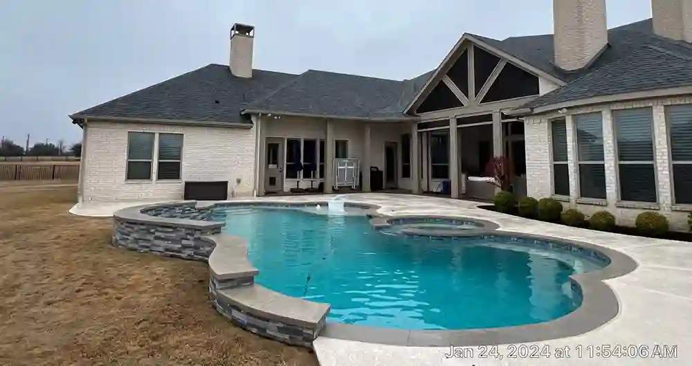 Custom pool build from BLC Construction in Prosper Texas, 75078